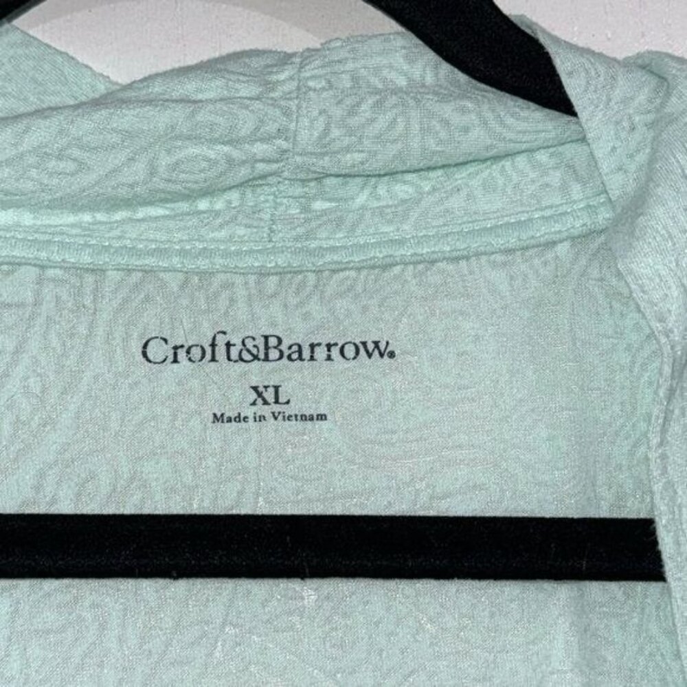 Croft & Barrow XL Mint Green Paisley Cardigan - Picture 2 of 6